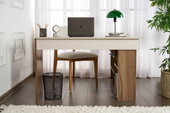 Nordure Vesper Escritorio de Estudio Cashmere y Nogal Nordure Vesper Escritorio de Estudio Cashmere y Nogal
